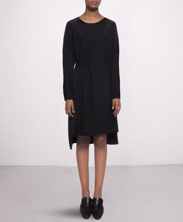 silk dress black