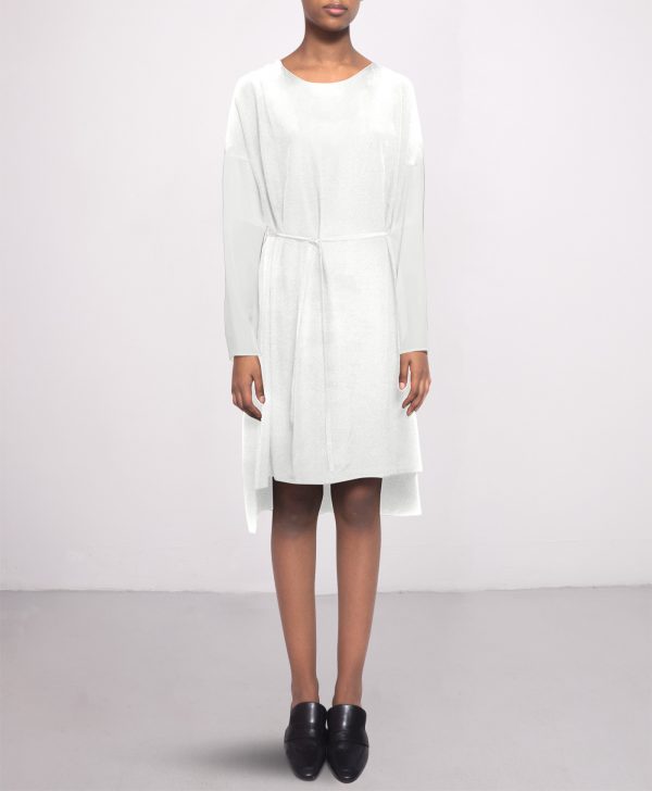 off white silk dress