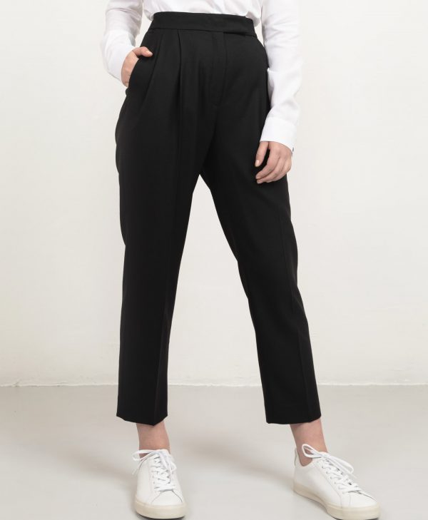 Pleated wool trousers