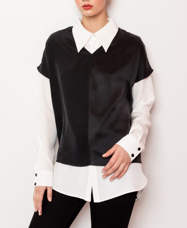 Black silk top