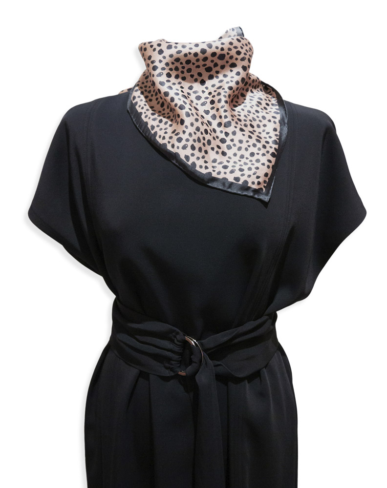 Animal inspired dot printed small silk scarf from Studio Heijne