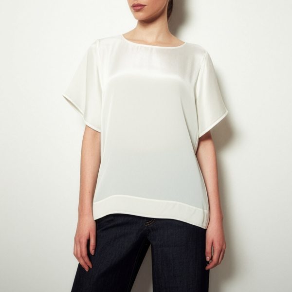 Oversize off white silk tee